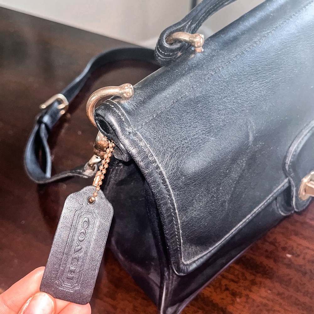 Coach Vintage Black Leather Willis Bag - Picture 2 of 6